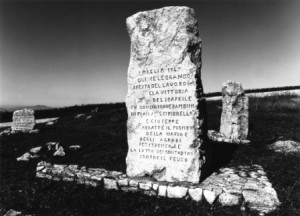 Inscription of memorial stone at Portella della Ginestra