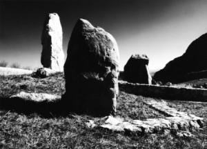 Standing stones and pathway at Portella della Ginestra